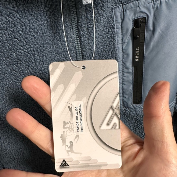 Speed Your Run full zipper front jacket sweatshirt solid blue zip pockets new - Picture 5 of 7